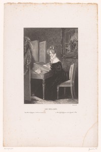 Jonge vrouw schrijft brief aan een bureau