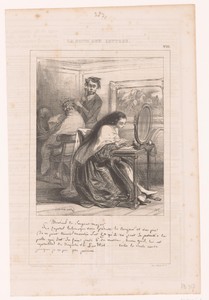 Jonge vrouw schrijft een brief in de kapsalon