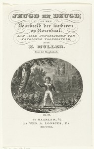 Jongen in tuin van kasteel