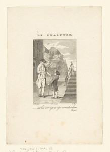 Jongen wijst naar zwaluwen in de lucht