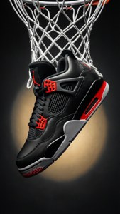 Jordan 4 Hanging in Net