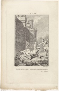 Josephus door een steen geraakt