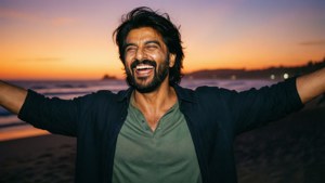 Joyful Beach Laugh