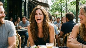 Joyful Cafe Moment