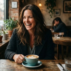Joyful Cafe Moment