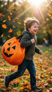Joyful Child with Bag