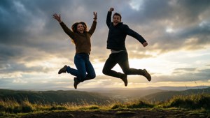 Joyful Hilltop Leap