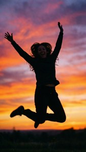 Joyful Jumping Silhouette