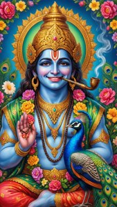 Joyful Mahakal with Flowers