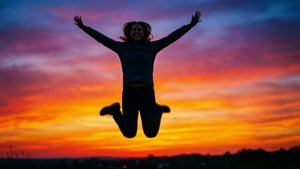 Joyful Sunset Jump