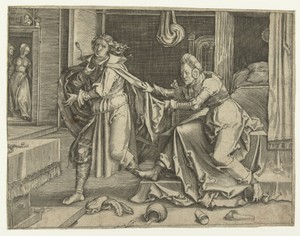 Jozef ontvlucht de vrouw van Potifar