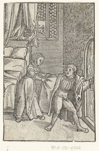 Jozef vlucht weg van de vrouw van Potifar