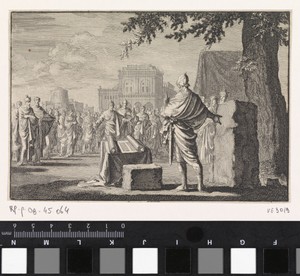 Jozua richt een gedenksteen op