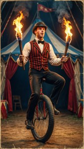 Juggler Flaming Torches