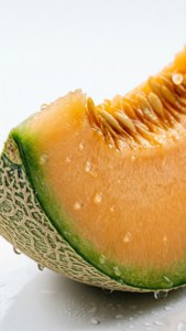 Juicy Cantaloupe Slice Macro