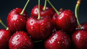 Juicy Red Cherry Bunch