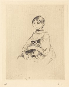 Julie Manet Holding a Cat
