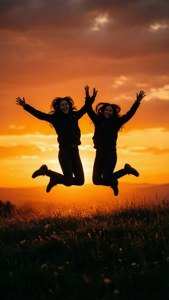 Jumping Bestie Silhouette