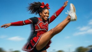 Jumping Cheer Mom Action