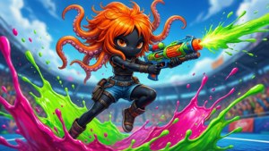 Jumping Inkling Action