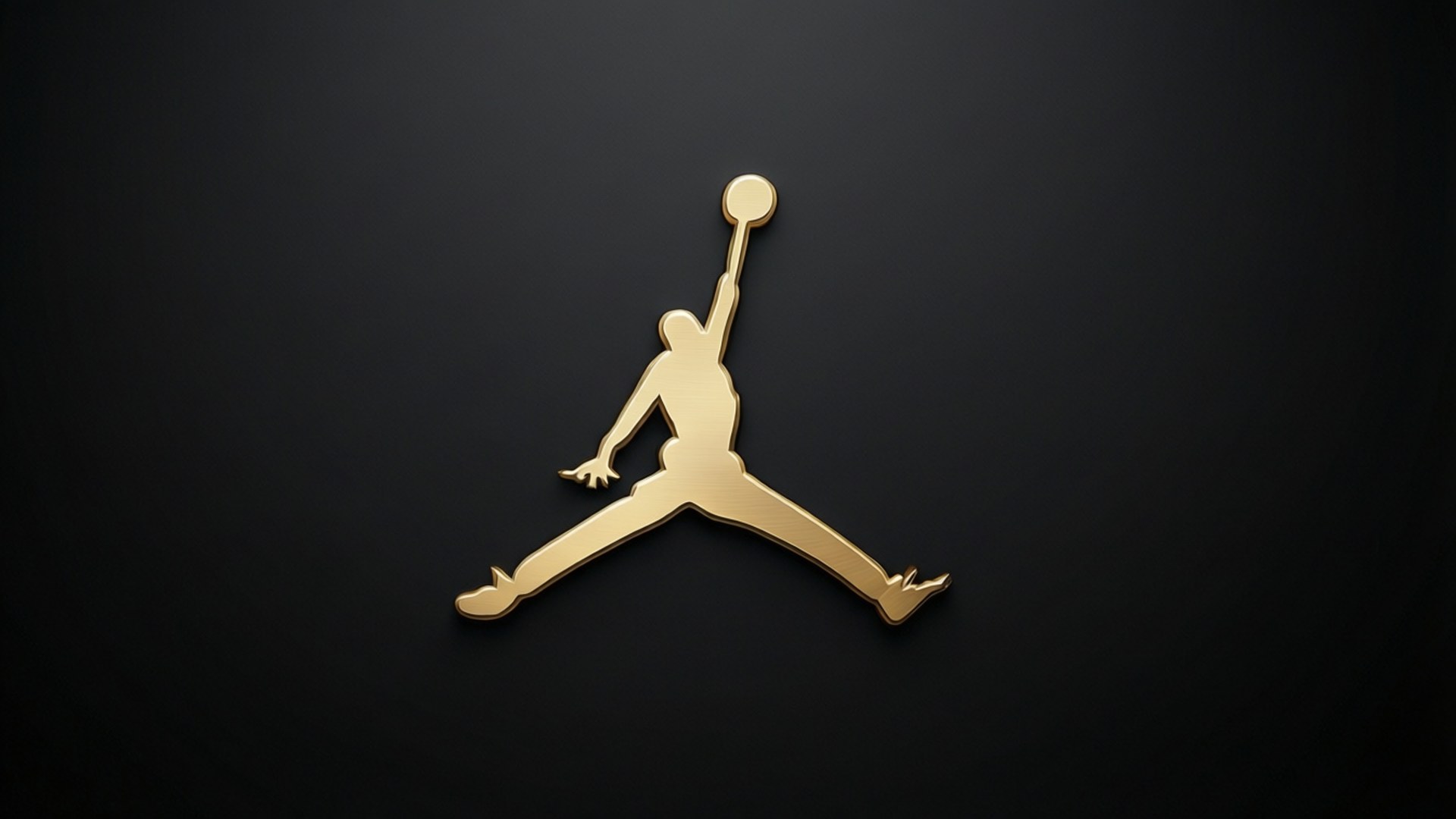 Jumpman Gold Silhouette Minimalist by Wallpapers.art Studio