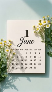 June Calendar Daisies