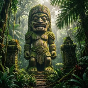Jungle Tiki God Statue