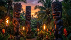 Jungle Tiki Path at Dusk