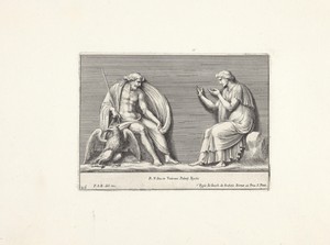 Jupiter en een vrouwenfiguur