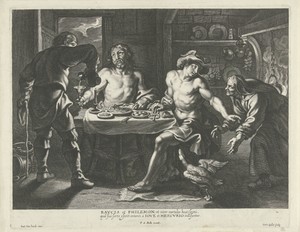 Jupiter en Mercurius in het huis van Philemon en Baucis