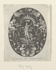 Jupiter, from Grotesques à fond noir, Divinités et Allégories (Grotesques on Black Ground, Divinities and Allegories)