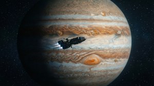 Jupiter Orbiting Spaceship