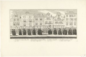 Juridische staf in de lijkstoet van Anna van Hannover te Delft, 1759