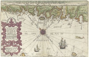 Kaart een deel van de kust van Noorwegen en Zweden