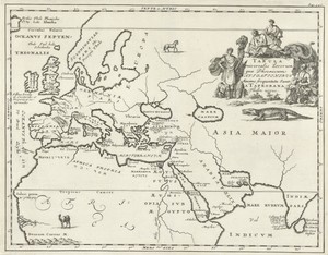Kaart van Europa en gedeelten van Azïe en Afrika