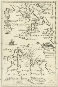 Kaart van Italië en een gedeelte van Noord-Afrika
