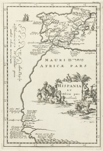 Kaart van Spanje en een gedeelte van Noord-Afrika
