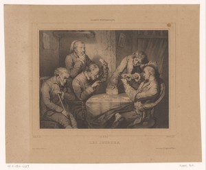Kaartspelers in een interieur