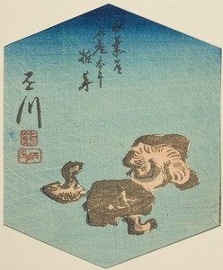Kakegawa, section of sheet no. 7 from the series "Cutout Pictures of the Tokaido Road (Tokaido harimaze zue)"