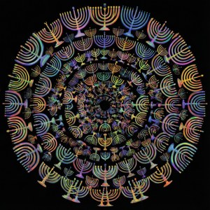 Kaleidoscope Menorah Mandala