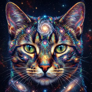 Kaleidoscopic Cat Head