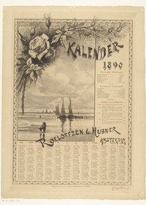 Kalenderblad voor het jaar 1890