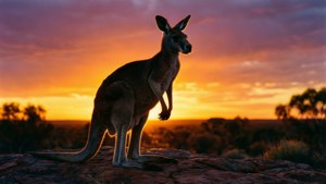 Kangaroo at Sunset