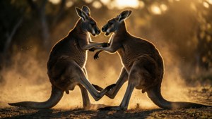 Kangaroo Boxing Duel