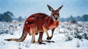 Kangaroo in Snow