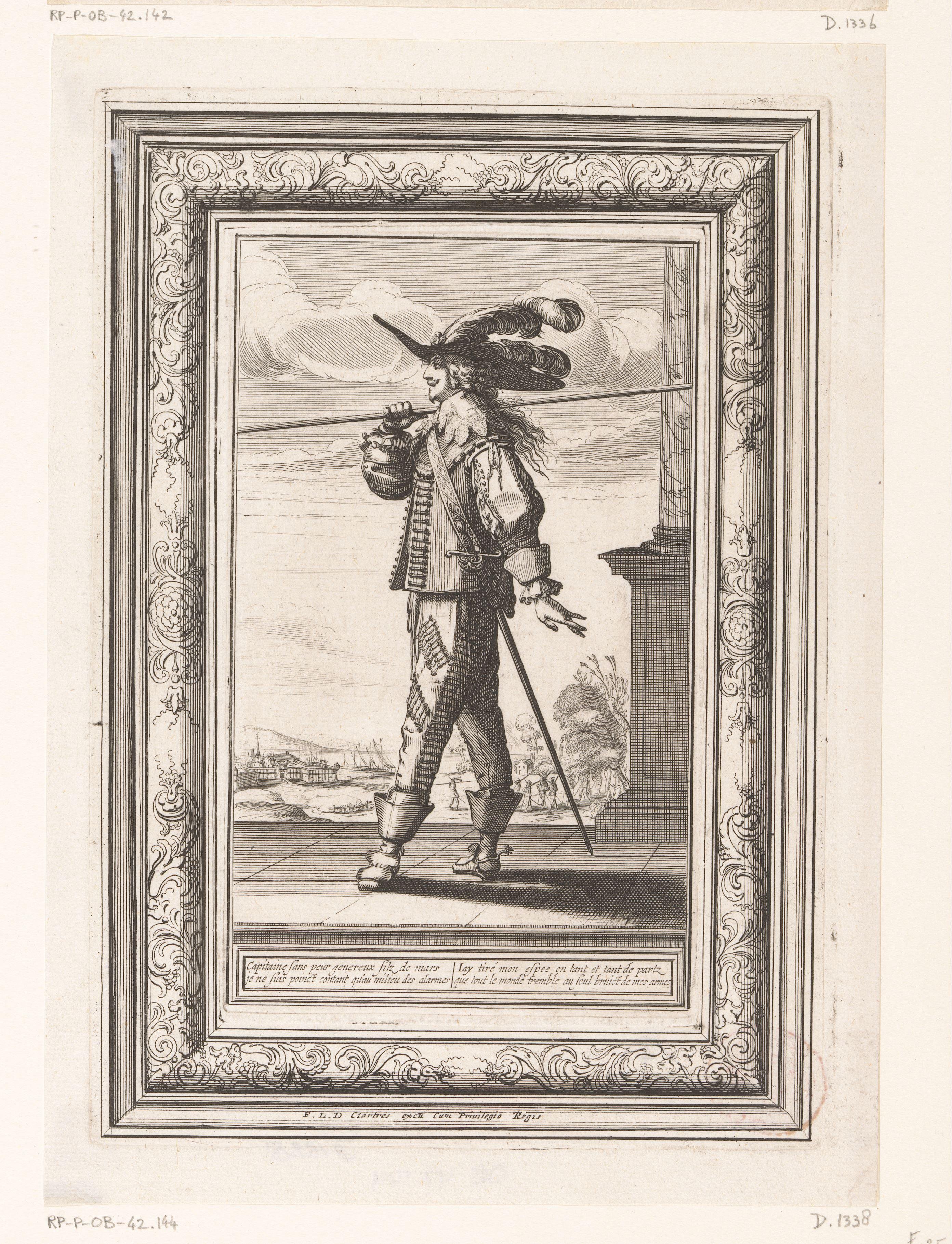 Kapitein met piek, gekleed volgens de mode van ca. 1630 by Abraham Bosse