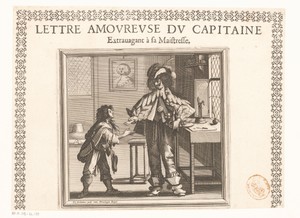 Kapitein overhandigt een liefdesbrief aan een bode