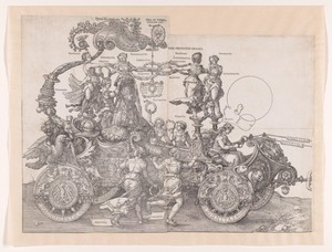 Kar met keizer Maximiliaan I en allegorieën