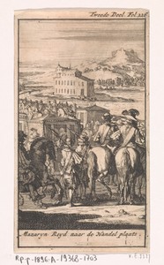 Kardinaal Mazarin met een koets op weg naar Fazanteneiland, 1659