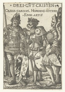 Karel de Grote, Godfried IV van Bouillon en Koning Arthur als drie christelijke helden